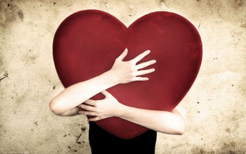 Hugging a heart