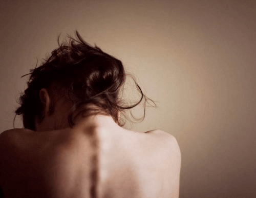 A depressed woman.