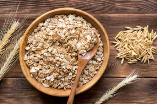 Oats in a bowl.