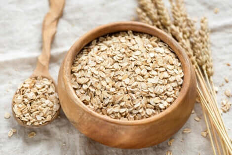 Oats in a bowl.
