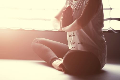child meditating