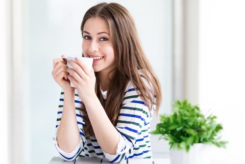 woman keeping hydrated