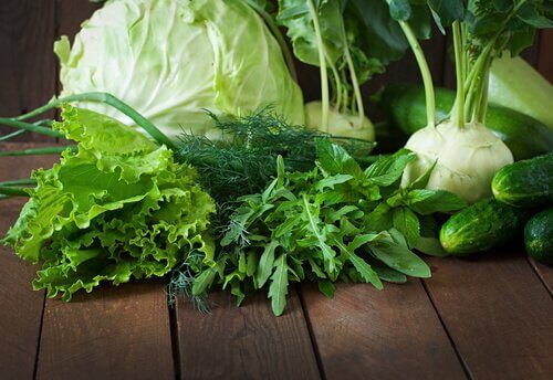 A selection of green vegetables