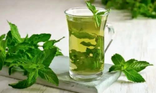 A cup of mint tea.