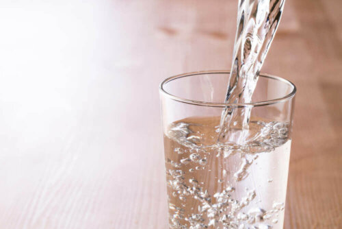 A glass of water.