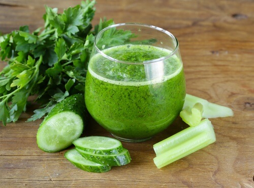 Healthy cucumber drink in a glass