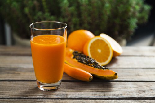 Papaya and orange juice