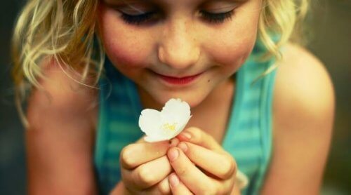 girl with flower