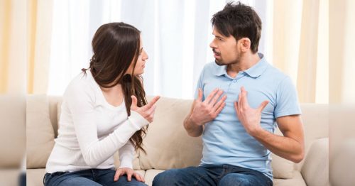 woman and man arguing to establish relationship boundaries
