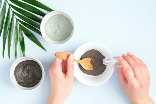 A person making a cream to calm muscle pain.