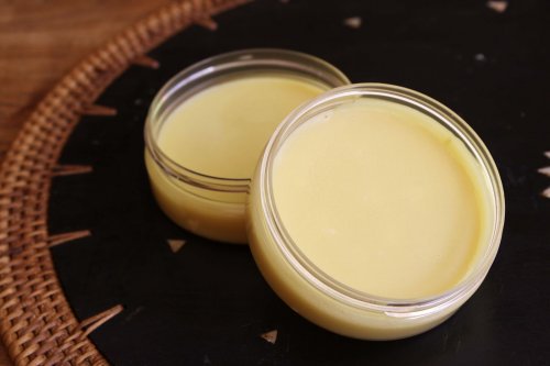 Some cocoa butter on a surface.