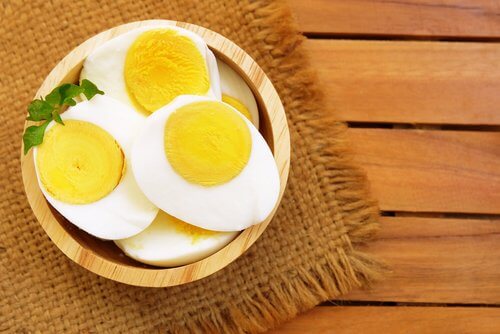 Some hard boiled eggs which are one of the meals to eat for dinner.