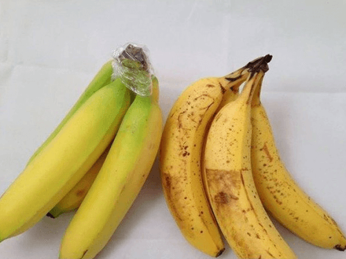bananas with plastic wrap
