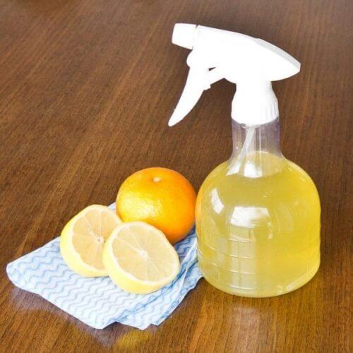 lemons and citrus fruit for an eco-friendly glass cleaner