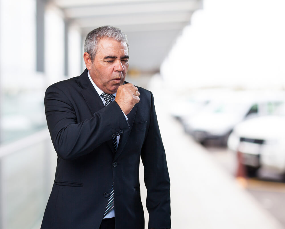 Man suffering from asthma