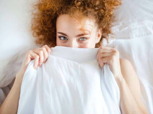 A shy woman.