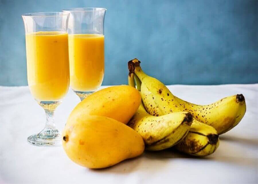 Mango, banana, and lettuce
