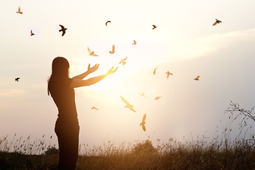 woman with birds free