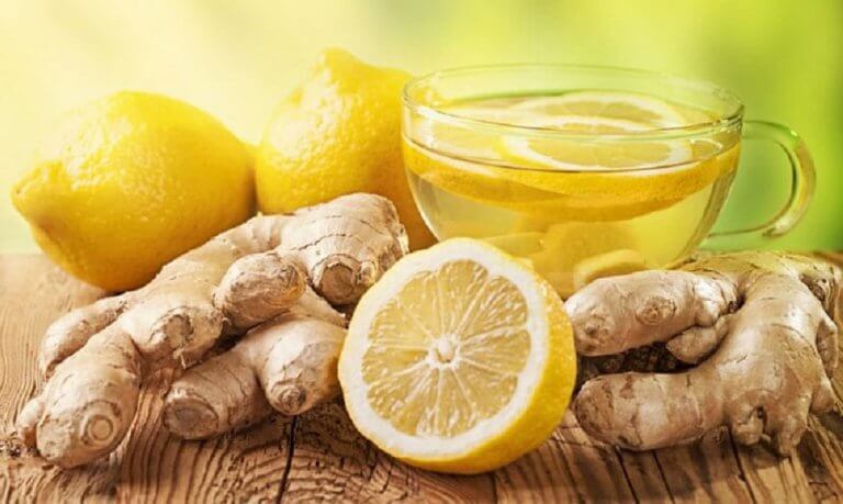 Ginger and lemon tea