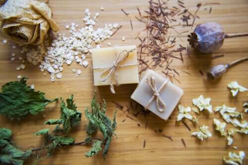 A selection of homemade soaps.