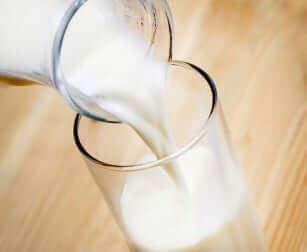 A glass of skim milk.