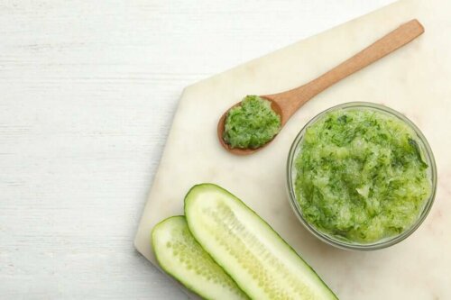 A cucumber mixture in a bowl.