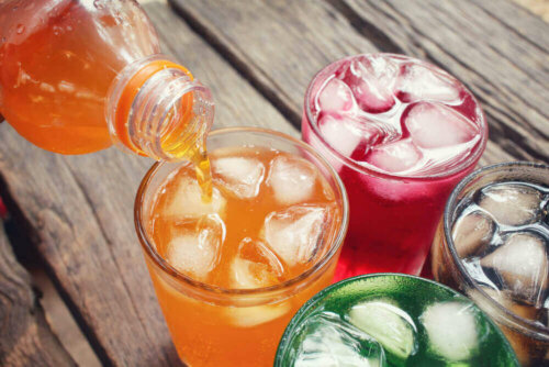 An array of sugary drinks.
