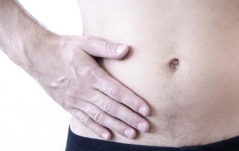 A person with abdominal pain.