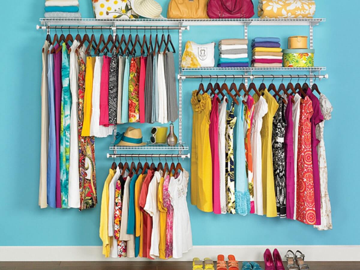 An organized closet.