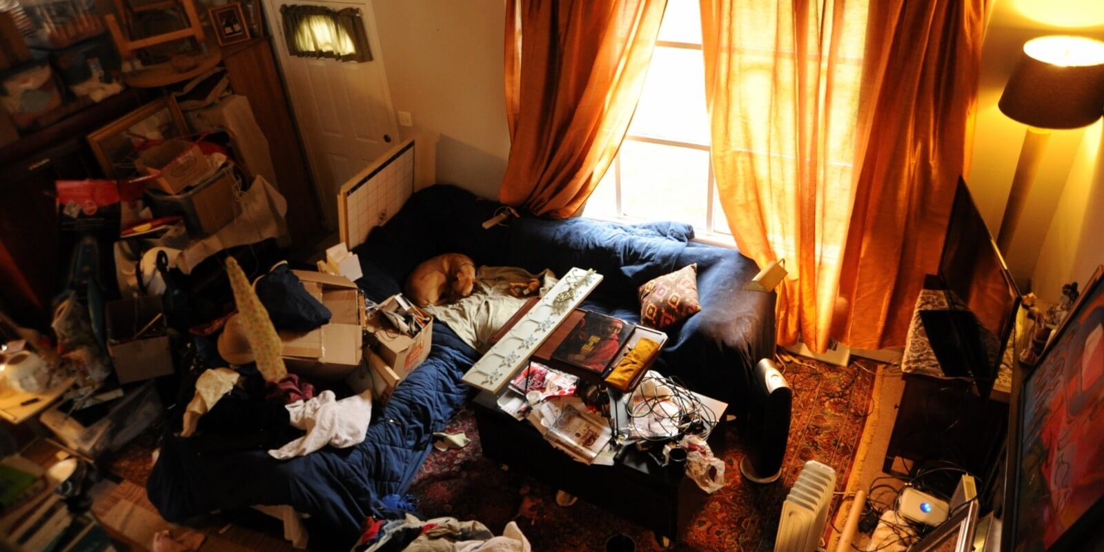 A messy home.
