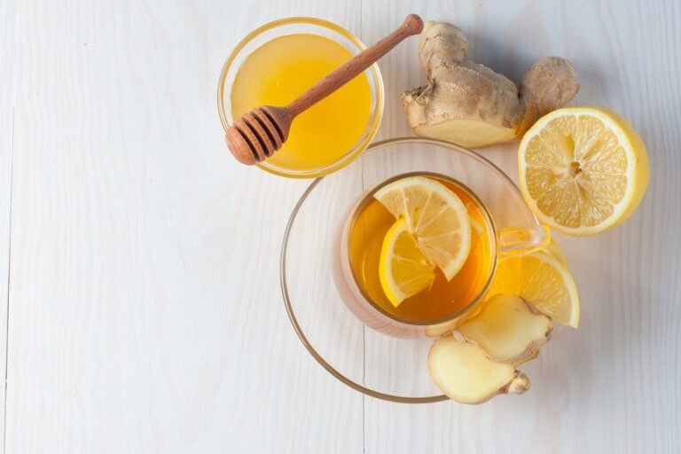 A cup of ginger tea for a cough.