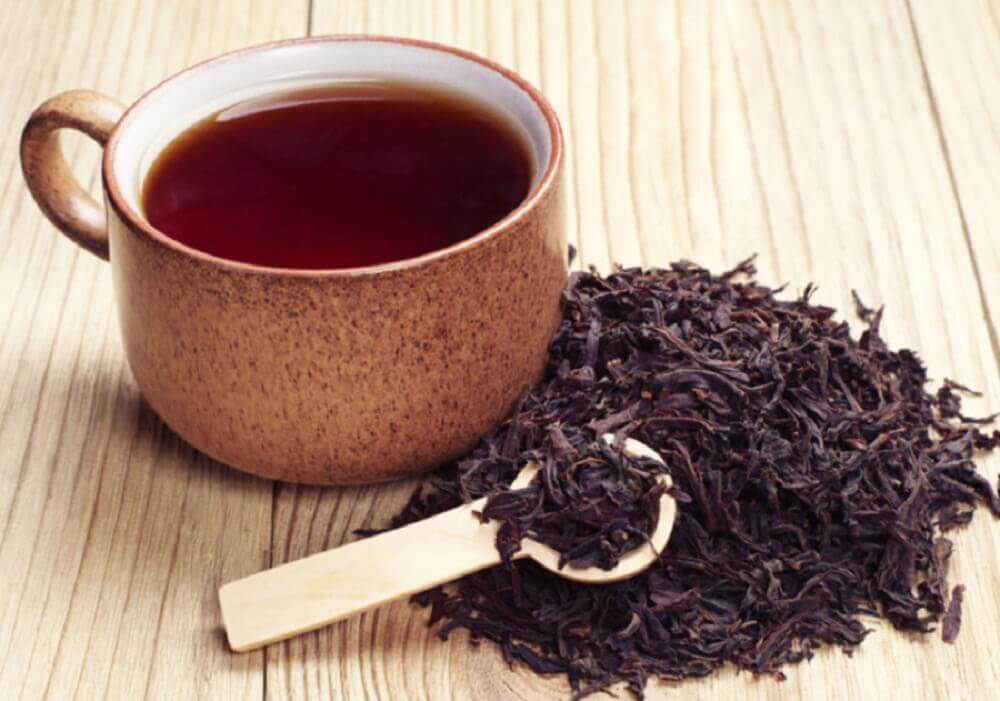 A cup of black tea.