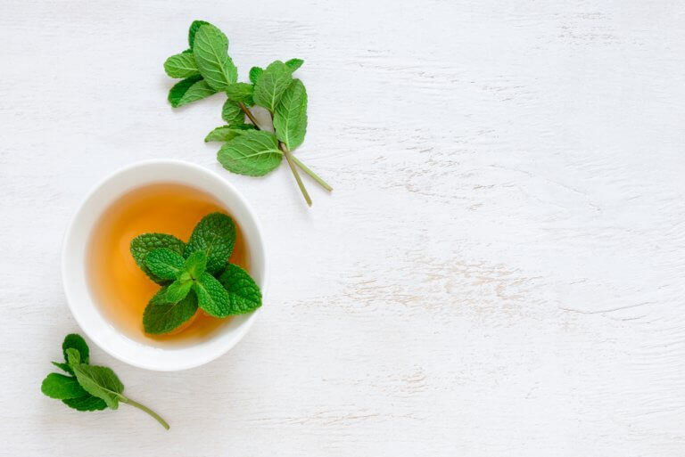 A cup of mint tea for a cough.