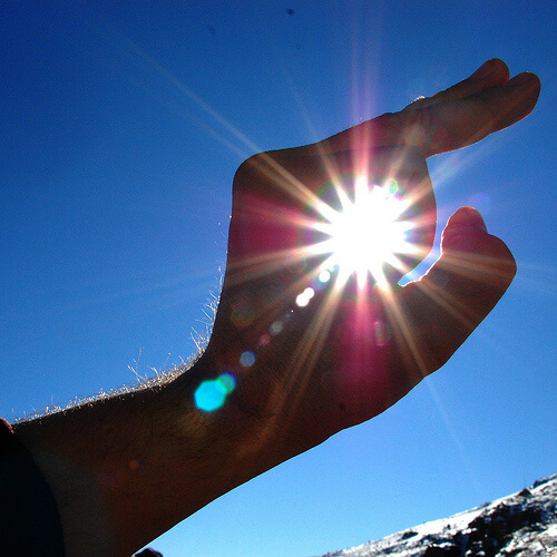 Sunlight is very bright.