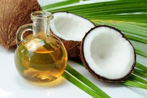 A bottle of coconut oil.