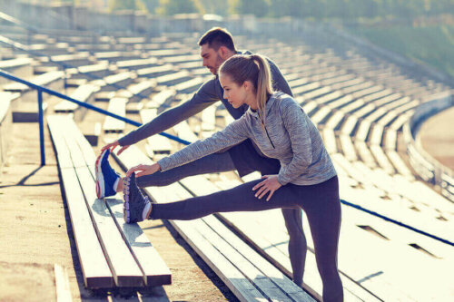 A couple exercising to improve the erection.