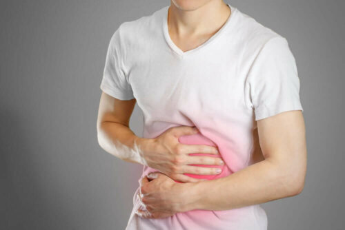 A man with a stomach ache.