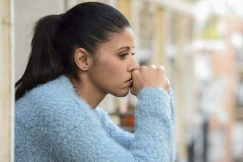 A woman having a hard time controlling anxiety.