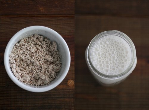 this white smoothie is filled with coconut ginger and almond