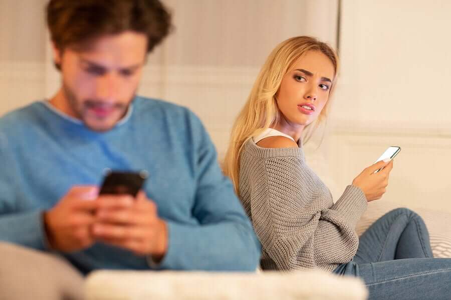 A woman who thinks her partner is cheating on her.