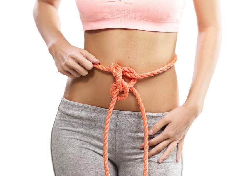 A woman with slow intestinal transit.