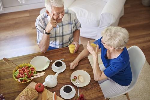senior citizens talking