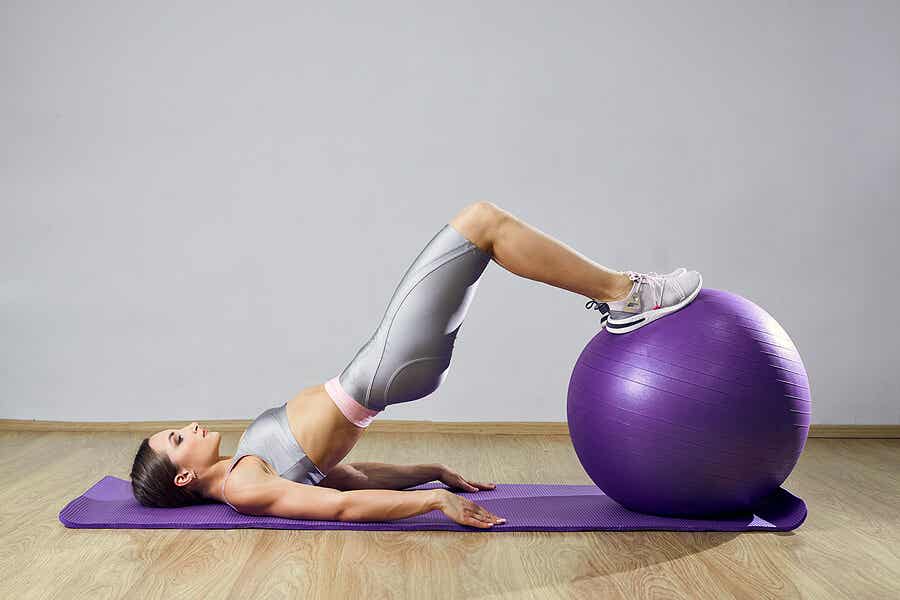 Girl doing pilates.