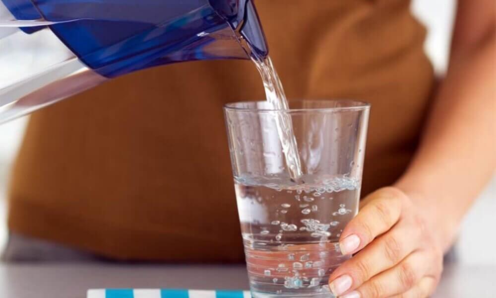 A glass of water