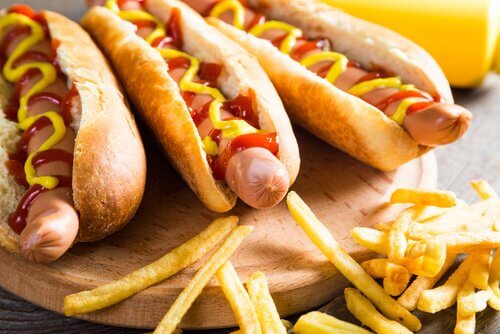 hot dogs and fries