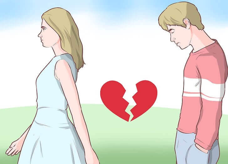 Girl leaving behind her broken heart