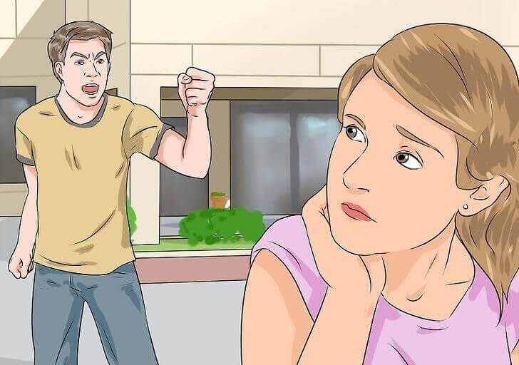 Boy shouting at girl