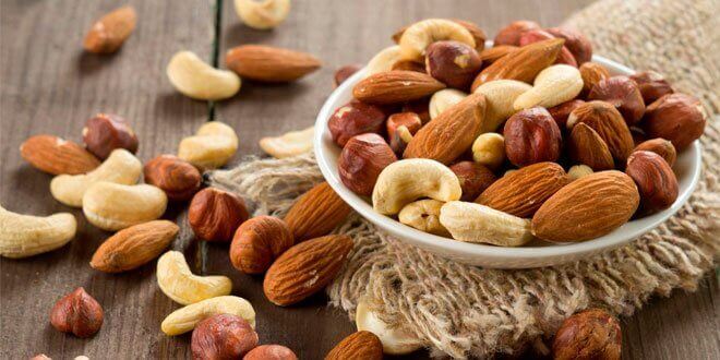 a variety of nuts