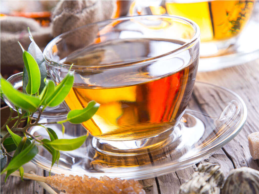 A glass of hawthorn tea.