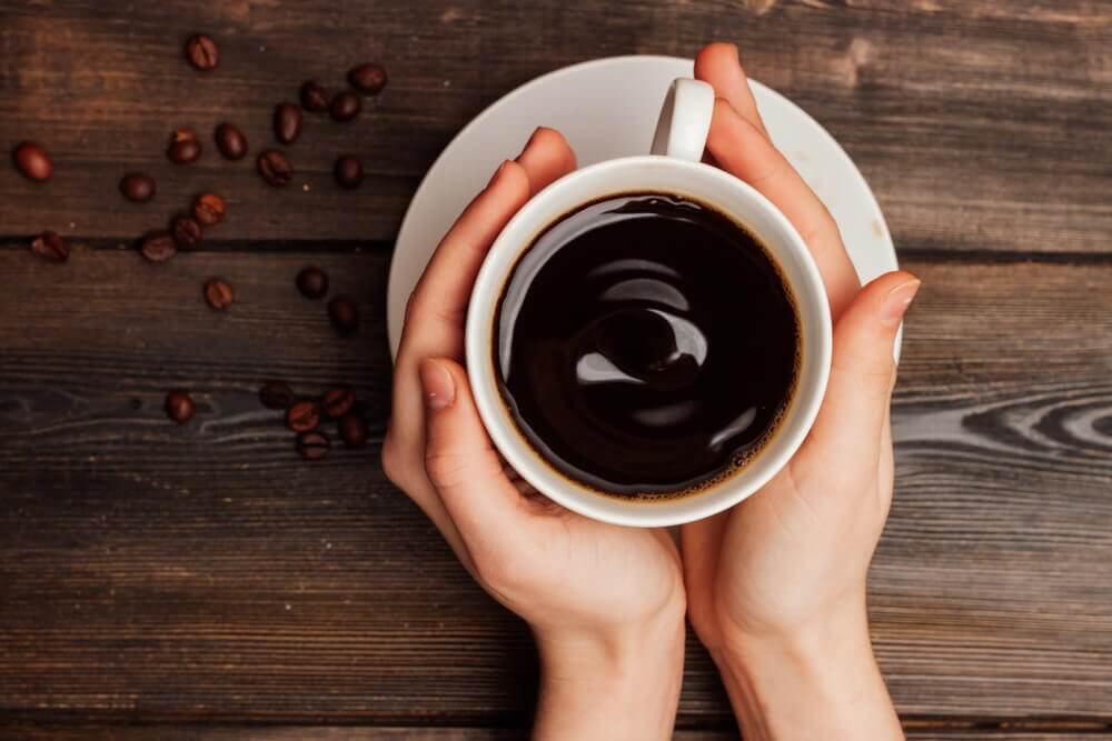 coffee in a white cup